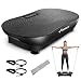 MERACH Vibration Plate Exercise Machine, Vibrating Platform for Lymphatic Drainage Weight Loss Muscle Activation, Full Body Home Exercise Equipment with LED Touch Screen Bluetooth Pull Cord