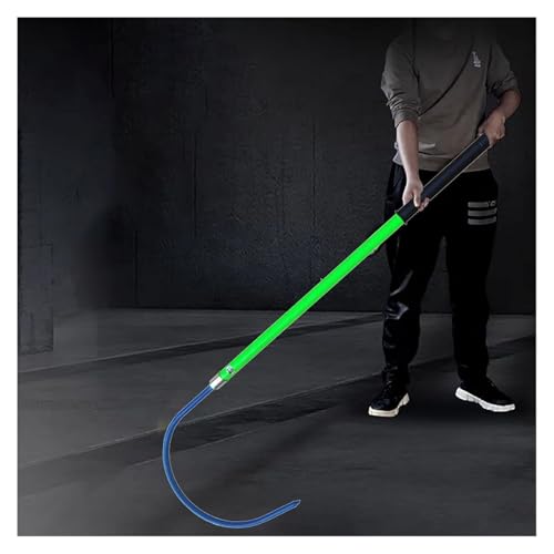 Lightweight Portable High Voltage Electrical Safety Tool Insulated Rescue Hook, 3.2cm Thick Fiberglass Life-Saving Pull Rod for 10kv 35kv 110kv, Electric Vehicles, Electrical Gear(Green,9.8ft/3m)