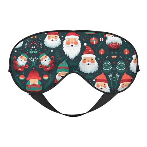Máscara de ojos unisex con estampado de Papá Noel de dibujos animados, suave y cómoda, para viajes, yoga, trabajo por turnos