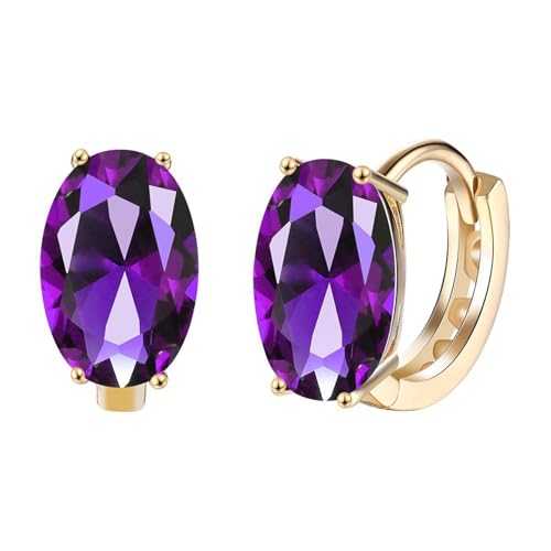 Boucles d'oreilles ovales légères en zircone cubique anti-gêne