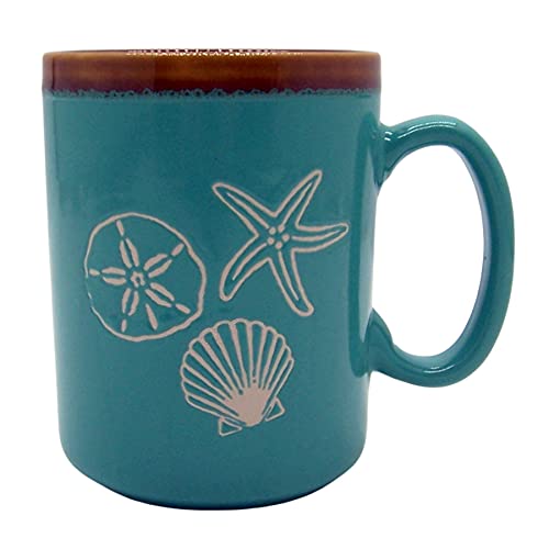 Stoneware Hand Glazed Seashell Coffee Mug ...