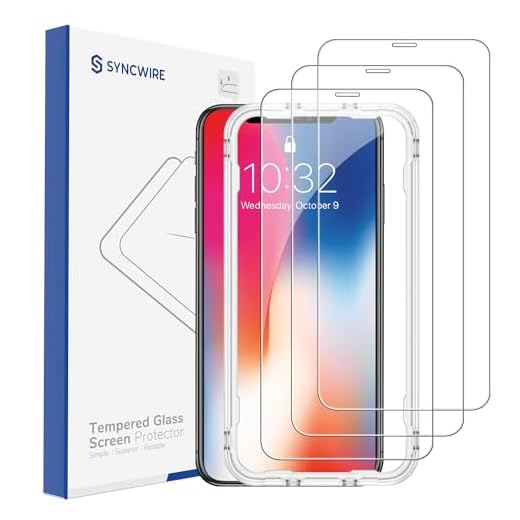 Syncwire SW-SP104 Härdat Skärmskydd, iPhone X/Xs, Paket med 3