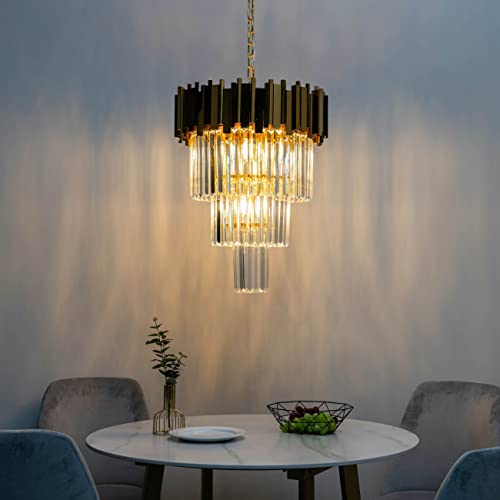 KOSILUM - Grand lustre prestige à pampilles en cascade - Francesca - Lumière Blanc Chaud Eclairage Salon Chambre Cuisine Couloir - - - E14 - IP20