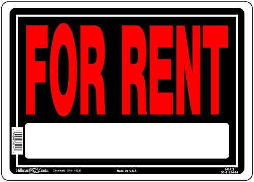 10 X 14 In. Red & Black Bi-lingual For Rent Sign - 6 Piece Set