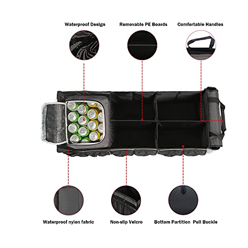Earond Car Trunk Organizer With Portable Leakproof Cooler Bag,Foldable Cover,Adjustable Securing Straps,Collapsible Trunk Organizer For Car,Suv,Truck And Other Vehicles(4-In-1 With Cooler) #TOP6