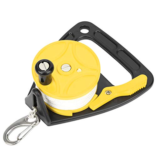 Culnflun Diving Reel, Line Diving Equipment with Handle Card Position PP Rope Combination, for Underwater Diving Kayaking (Yellow)