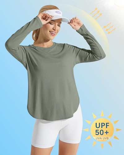 Image of G4Free Lightbreeze Womens UPF 50+ Long Sleeve Workout Tops Quick Dry UV Sun Shirt Running Gym Hiking Yoga Casual Lightweight