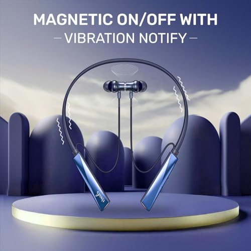 Image of Voods Ultra Plus Voice Changer Neckband with 5 Voice Modes, 130 Hrs Battery, Magnetic On /Off Buds, Call Vibration Alert, Dual-Device Pairing, HD Mic & AI-ENC Clear Calls, Fast Charging & IPX6 (Blue)