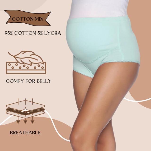 Image of The Mom Store Maternity Panties | Pregnancy and Post Partum Panties | Comfortable High Waist Panty for Women | Cotton | Perfect Pregnancy Panties for Women