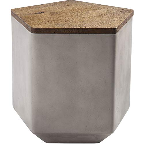 Sterling Home Tay Storage Nut Oak And Polished Concrete With Acrylic Bench, Gray #TOP6