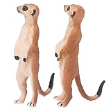 RiToEasysports 2Pcs Meerkat Model, Plastic Lifelike Cute High Stimulation Standing Animal Cognitive Figures Model Toys