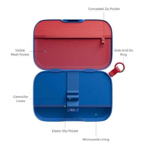 Image of DailyObjects Electric Blue Park Tech Organiser | Travel Digital Accessories Storage Bag | Compact Travel Case for Camera Cables, Chargers, Memory Cards & Accessories | Durable & Stylish Storage Pouch