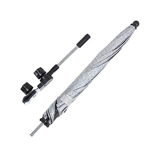 BESTonZON sombrilla de cochecito sombrilla para cochecito Paraguas portátil compacto pequeño plegable. viaje chubasquero impermeable sombrilla antiviento paraguas parasol coche aleación Grey