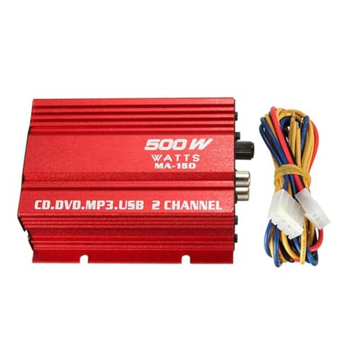 Amplificador de audio para automóvil - Genérico, 2 canales, Rojo, 12V DC, 36W, MA150