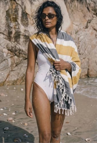 Image of Bamboo Ultra Soft & Thin Turkish Towel- 160x75cm |Quick Dry, Super Absorbent, Anti Bacterial |Extra Large Bath Towel for Men and Women|Ideal for Bath, Travel, Gym, Beach, Pool, and Yoga