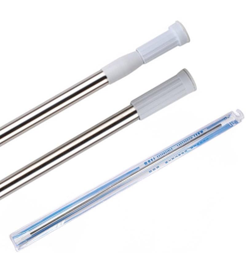 MOMENT [1 Pack] Telescopic Shower Curtain Rods [140-260 CM] Shower Rod Tension, Never Rust Anti-Slip Shower Curtain Rod for Bathroom Window, Adjustable Tension Shower Curtain Rod, Silver