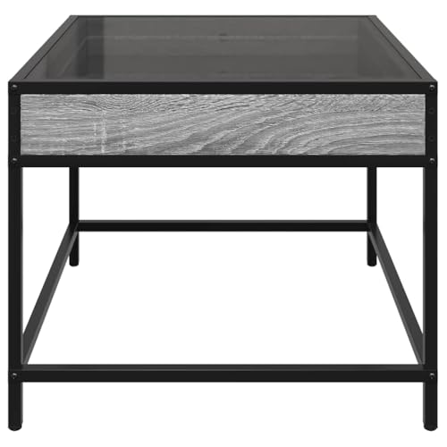 Table basse avec LED salon design moderne bois gris Sonoma 50 cm - 8