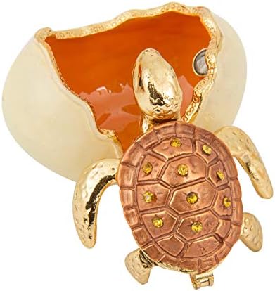 QIFU-Hand Painted Sea Turtle Tortoise Decorative Hinged Jewelry Trinket Box Unique Gift For Home Decor