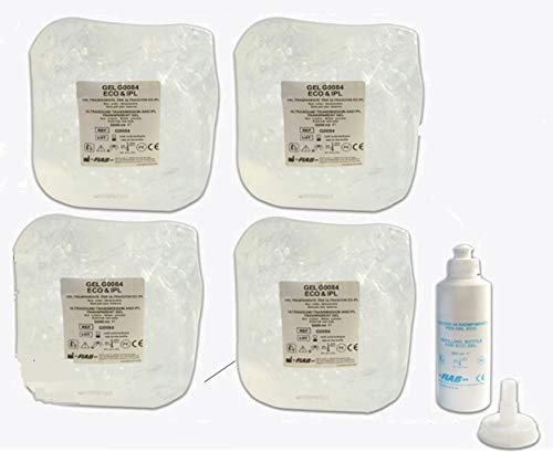 4 sacche di Gel liquido trasparente per ultrasuoni e luce pulsata da 5000 ml