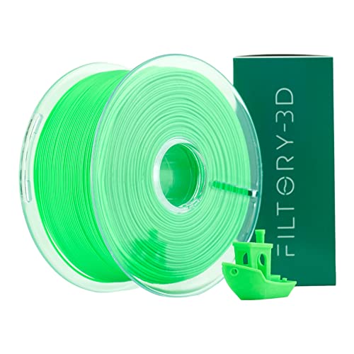 Filamento PLA - Bobina impresión 3D - Verde Flúor - 1 Kg - Hilo de Impresión De 1,75 mm Para Impresoras 3D Y Bolígrafos 3D - Precisión Dimensional +/- 0.02 mm - FILTORY
