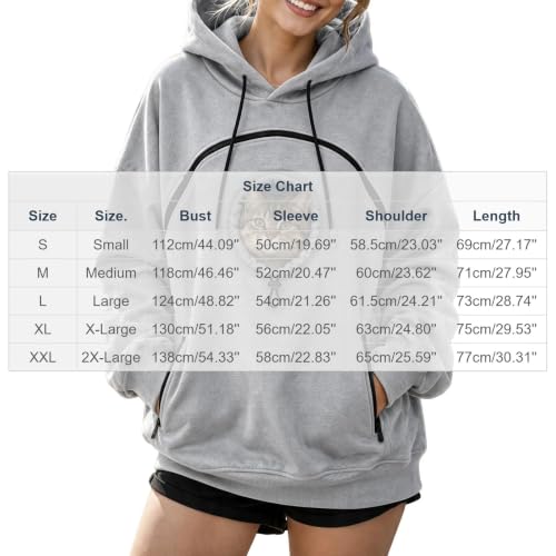Pet Pouch Hoodie for Women Oversized Pet Carrier Hoodies with Zip Pet Pouch - image 4