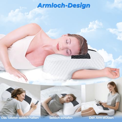 Oreiller bras mémoire forme ergonomique cervical haut de gamme - 4