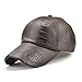 Melii Men Vintage Adjustable Leather Baseball Cap Plain Sports Outdoor Windproof Warm Hat