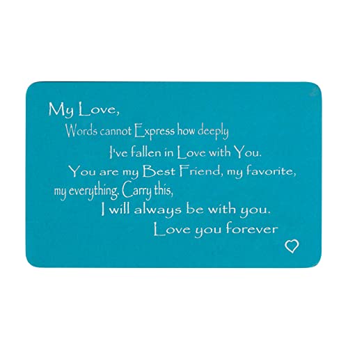 Personalized Text Engraving Wallet Insert Card (Turquoise Blue)4
