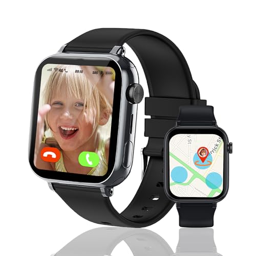 Ruopoem Reloj Inteligente Niño 4G, Reloj GPS Niños Localizador y Llamadas SIM SOS Chat Videollamada Juego Despertador Impermeable Modo Clase, Smartwatch Niños con Tarjeta SIM Regalo Niña Niño