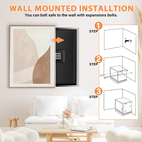 1.8 Cubic Home Safe Fireproof Waterproof With Combination Lock, Anti-Theft Digital Security Safe Box With Fireproof Bag, Fireproof Document Safe For Home Business Firearm Money #TOP4