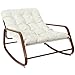 HOME DECO FACTORY, HDO7309, sedia a dondolo Miami, finto legno bianco, cotta naturale, mobili, mobili da giardino, seduta per esterni, 92 x 69 x 130 cm, altezza seduta 46 cm, beige marrone immagine