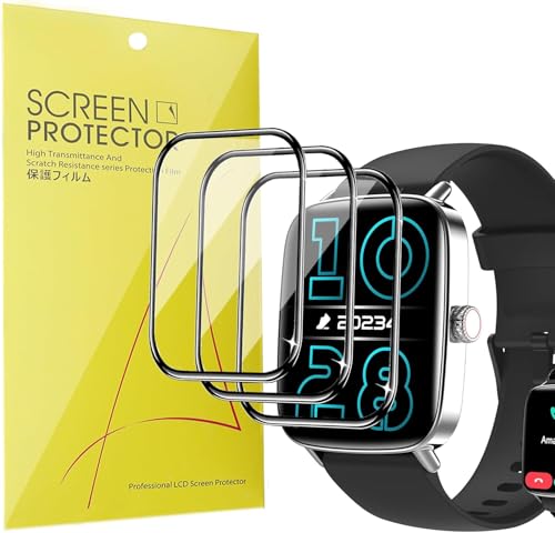 Lamshaw 3 Pack Protector de Pantalla TPU HD para SOUYIE, Yoever IDW28 1.85" SmartWatch– Antiarañazos, Sin Burbujas, Película Suave Protectora (Bfilm-3P)