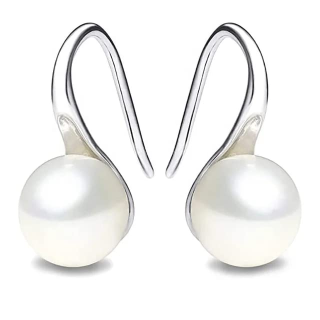 AGUACATESTEEL Pendientes Mujer Plata de ley 925 Diseño Corazón perla Circonita Aretes Elegantes Regalo Mujeres y Niñas Aretes de mujer Pendientes Niña Pequeños -Pendientes de Plata Mujeres