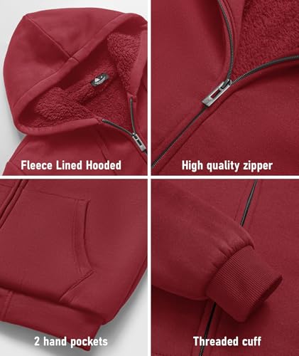 Image of SCODI Hoodies for Men Heavyweight Fleece Sweatshirt - Full Zip Up Thick Sherpa Lined Hooded Sweatshirts