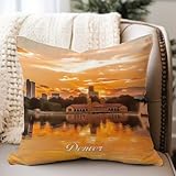 Funda Cojin EE. UU. Colorado Capital Denver 45X45Cm Funda Almohada Suave Decorativa Fundas para Cojines para Jardín Coche Oficina
