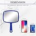 Jetec 3 Pcs Hand Handheld Mirrors with Handle Bulk, Small Portable Salon Barber Hairdressing Vanity Cosmetic Mirror for Travel, Home, Square(9.17 x 6.53 Inch,Blue, White, Pink)