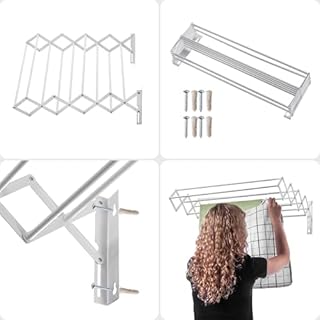 KADAX Séchoir à linge mural, 60 cm, pour montage mural, extensible, peu encombrant, pour serviettes, corde de séchage pliable avec 6 échelons