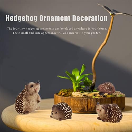 4 pcs Hedgehog - Garden Animal Outdoor Ornaments Decor Statue Micro landscape DIY statue Family Miniature Dollhouse Garden Ornament Accessories for Yard LawnDecorations and Gift