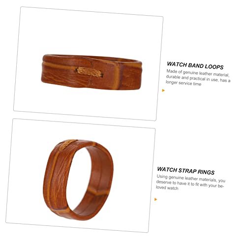 Anillo decorativo para correa de reloj de piel auténtica, lazos de cuero genuino premium jojofuny 4