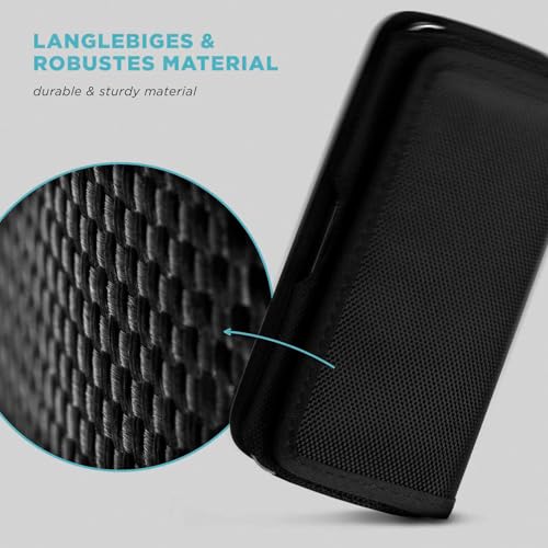Étui de ceinture pour iPhone 15 housse nylon robuste avec clip et passant horizontal