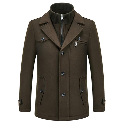 Manteau Chaud Homme Hiver - Veste Longue Coupe Ajustée, Gabardine Mi-Saison Confortable