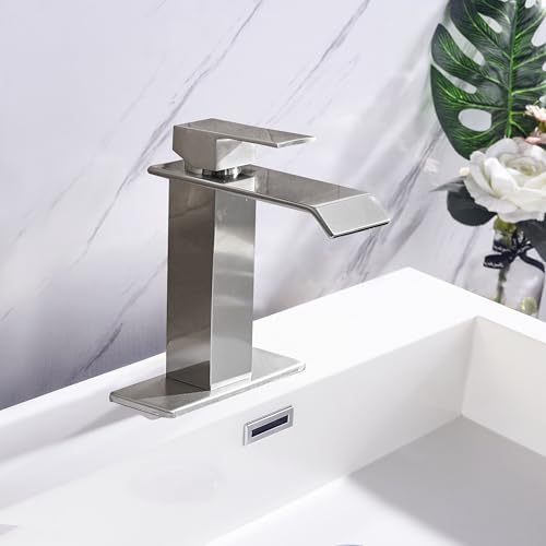 Robinet de salle de bain avec commande unique et bec cascade à haut débit régulé - 2