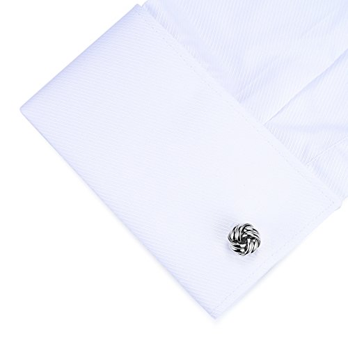 HONEY BEAR Twist Knot Cufflinks Steel for Mens Shirt Wedding Business Gift2