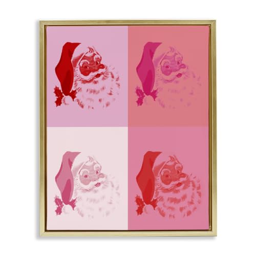 Pop Style Pink Santa Claus, 16 x 20 Inch Canvas in Floater Frame