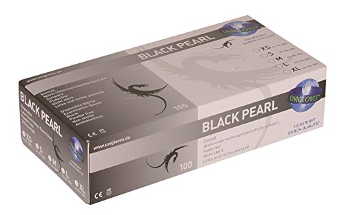 Preisvergleich Produktbild Black Pearl 100St. S (Unigloves Latex Handschuhe Einweg Schutz)