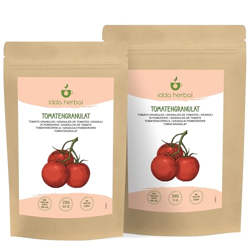 IDDA Herbal Tomatenflocken getrocknet 250g, Tomatenstücke 1-3 mm, zerkleinerte getrocknete Tomaten