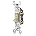 Leviton 15 Amp, 120V, Toggle Framed Single-Pole AC Quiet Switch, Residential Grade, Grounding (10 Pack), 1451-2IM, Ivory
