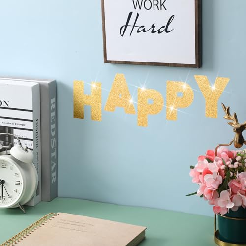 Image of Harloon 232 Pcs Large Glitter Letter Stickers 24 Sheets Classroom Bulletin Boards Decorations Big Font Alphabet Letter Self Adhesive Letters Stickers Back to School Decor DIY Craft(Gold,2.5 Inch)