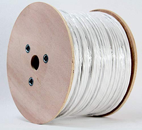Cat6a Riser CMR UTP Cable, Solid Bare Copper, White and Blue, 23AWG 650MHz, ETL Listed, 1000FT ETHERNET Networking Cable (White)