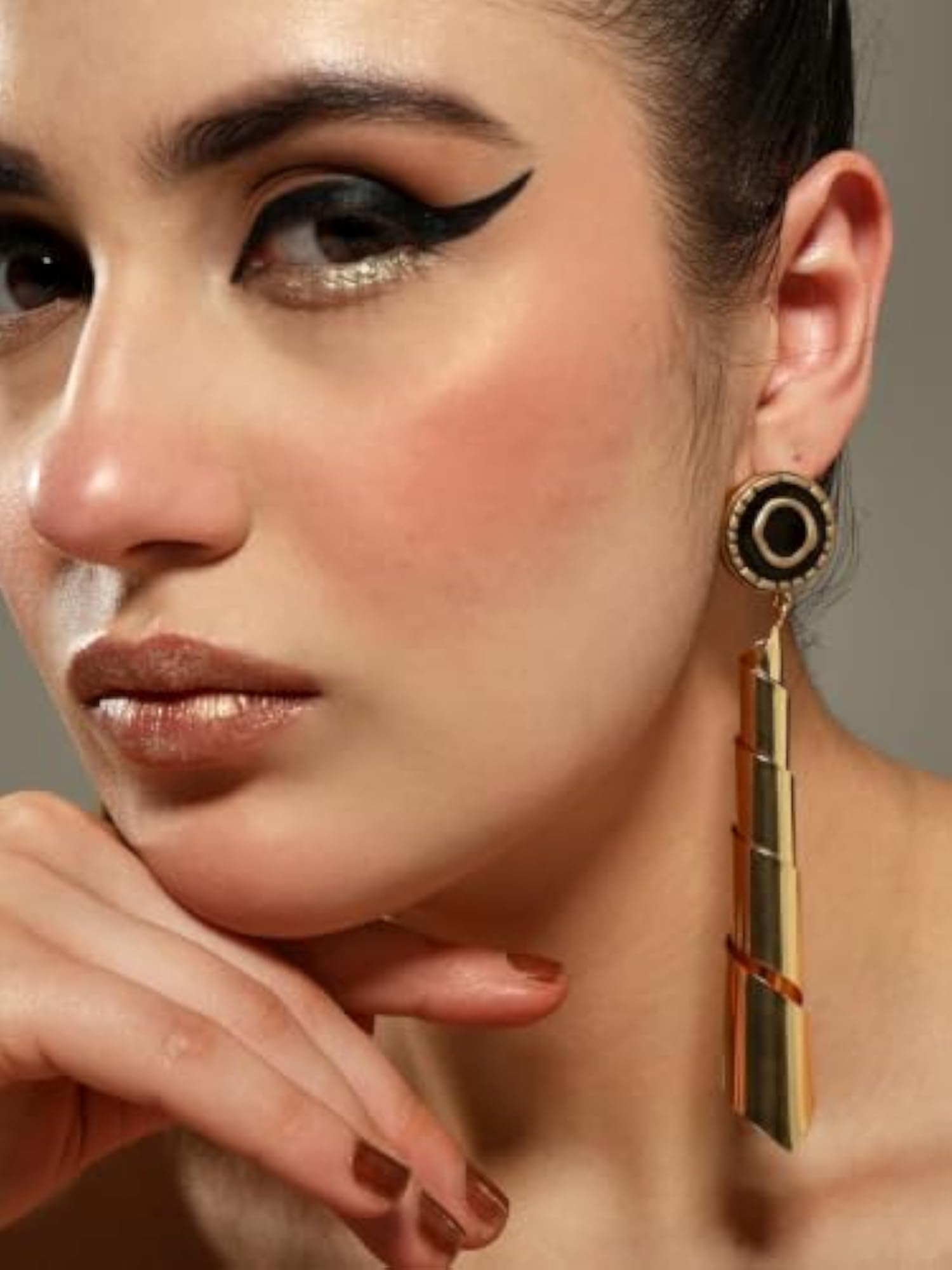 Women's Gold Tone Dangle Earrings, Gift for Her